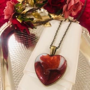 Handmade heart resin pendant